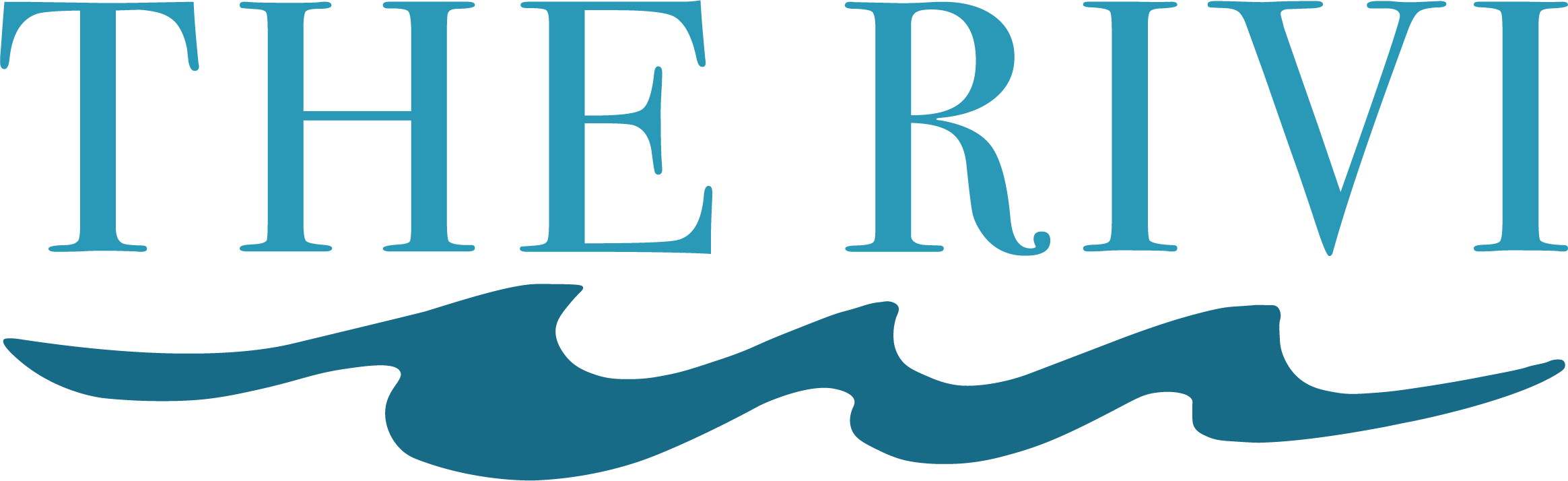 The image shows the text "THE RIV" in large letters with a wavy line beneath it.
